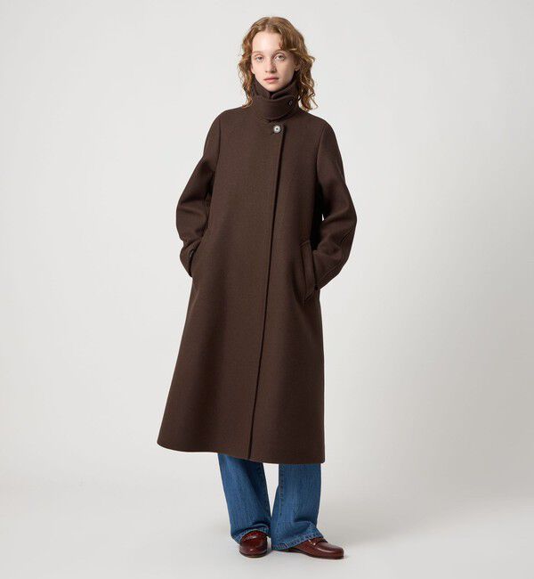STEVEN ALAN「＜Steven Alan＞ウール カシミヤ テント ロング コート」|ステンカラーコート|DK.BROWN