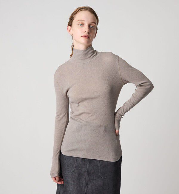 STEVEN ALAN「＜Steven Alan＞コットン シルク リブ タートルネック プルオーバー」|Tシャツ・カットソー|BEIGE