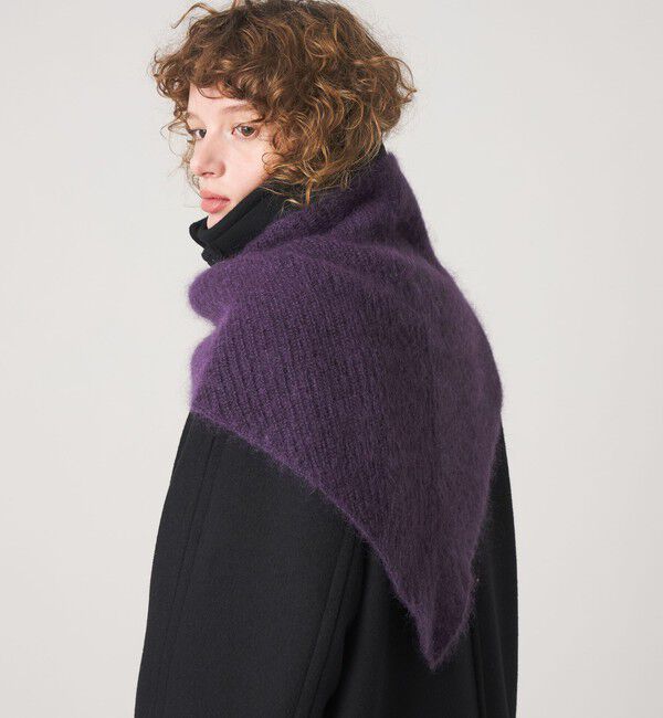 STEVEN ALAN「＜Steven Alan＞モヘヤ ミックス トライアングル ストール」|マフラー|PURPLE