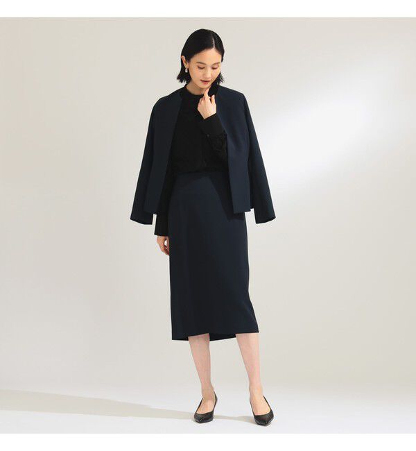 Demi-Luxe BEAMS 「トリアセ ペプラムジャケット＊」|ノーカラージャケット|