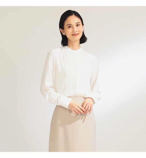 Demi-Luxe BEAMS 「ジョーゼット フリルブラウス＊」|シャツ・ブラウス|