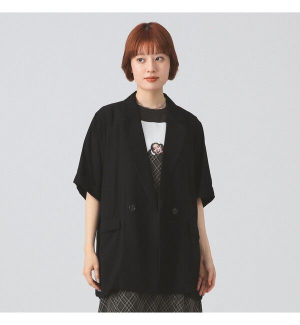 Ray BEAMS 「ダブルブレスト ハーフスリーブ ジャケット」|その他|BLACK
