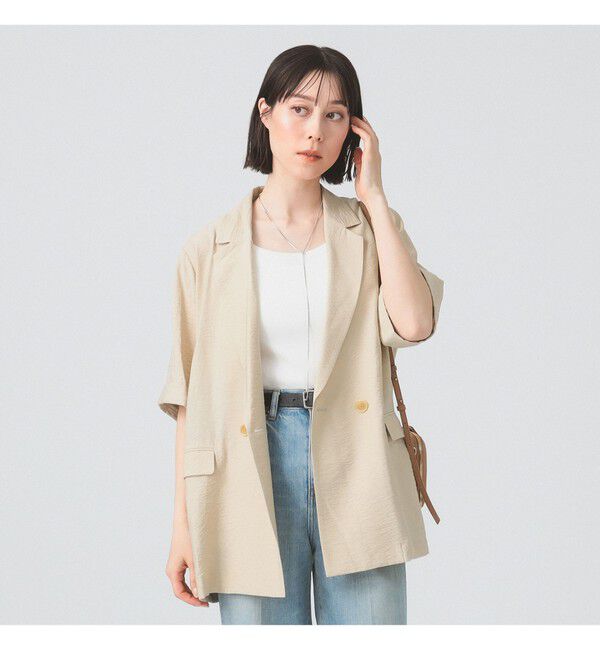Ray BEAMS 「ダブルブレスト ハーフスリーブ ジャケット」|その他|BEIGE