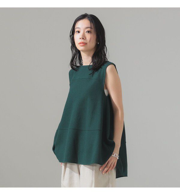 Demi-Luxe BEAMS 「ラッセルメッシュ ノースリーブ プルオーバー」|Tシャツ・カットソー|GREEN