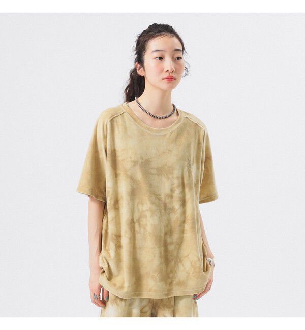 BEAMSBOY「【別注】NEEDLES / ベロア Uネック Tシャツ」|Tシャツ・カットソー|KHAKI