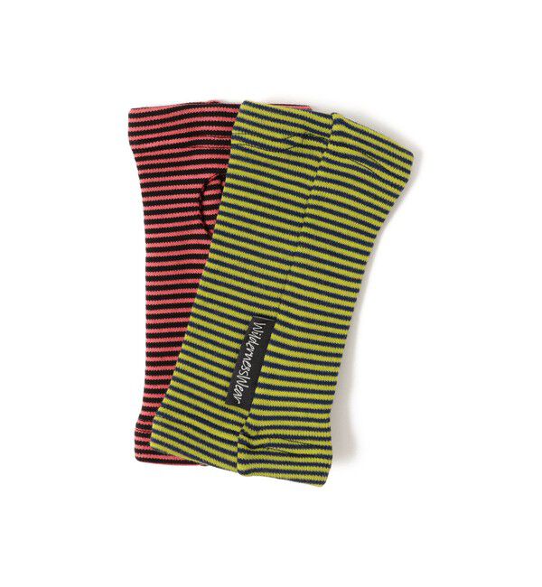 BEAMSBOY「【別注】WILDERNESS WEAR / Arm Warmer」|手袋|Black/Red&times;Navy/Lime