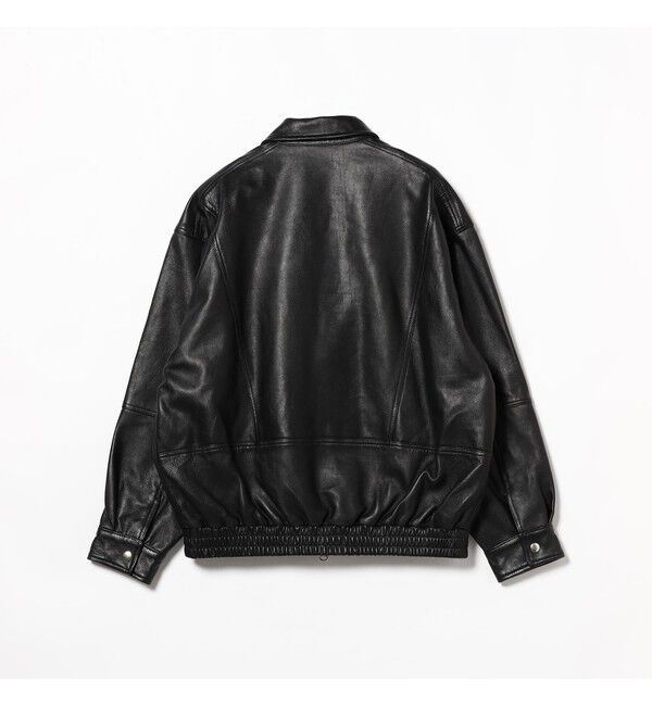 BEAMS「ワイドフィット 4ポケット レザー ブルゾン」|ブルゾン・スタジャン|