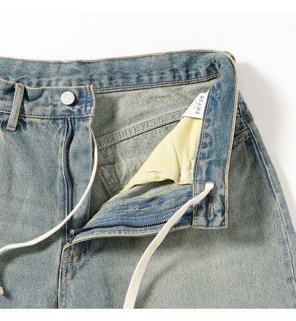 BEAMS「5ポケット クウォーターレングス ワイドデニム」|デニム|