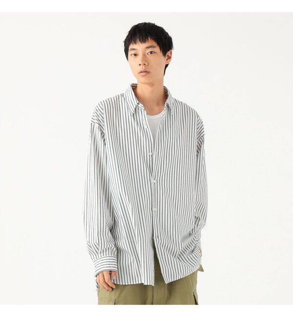BEAMS「ワイドフィット バックジップ シャツ」|シャツ・ブラウス|WHITE