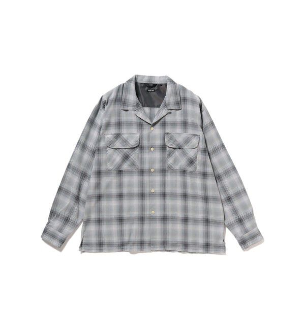 BEAMS「オンブレチェック オープンカラー シャツ」|シャツ・ブラウス|