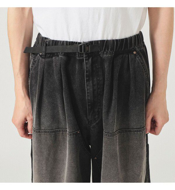 BEAMS「ワイドストレート ダック ダブルニー カーゴパンツ」|チノ|