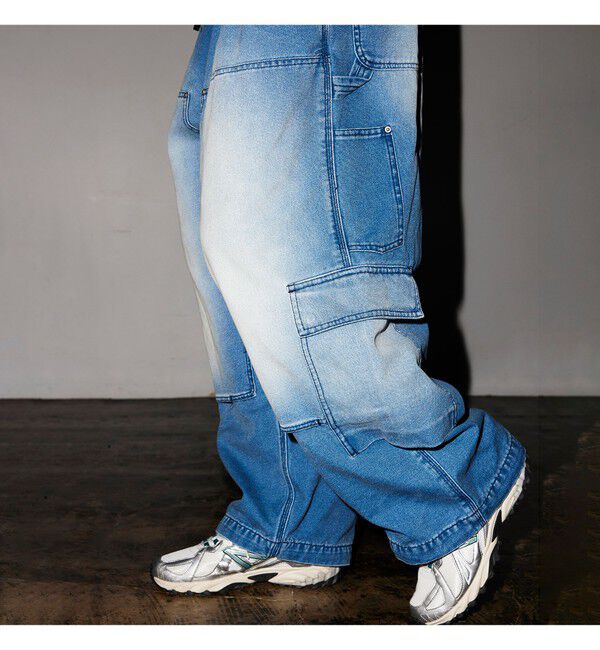 BEAMS「ワイドストレート ダック ダブルニー カーゴパンツ」|チノ|INDIGO