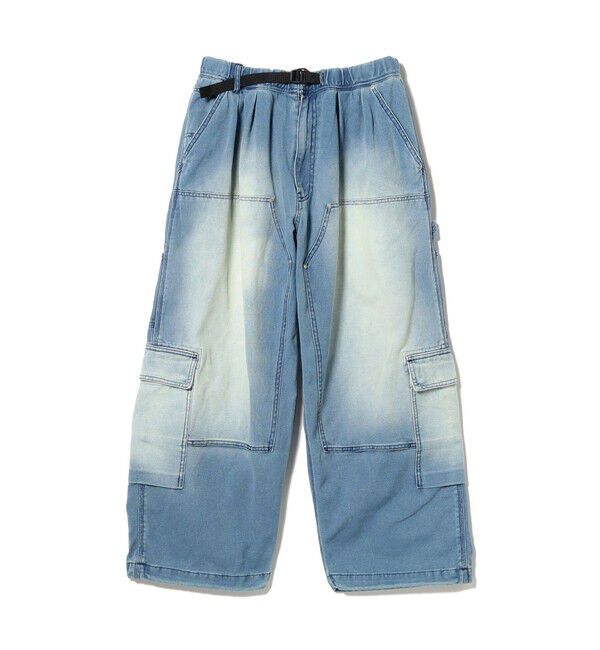 BEAMS「ワイドストレート ダック ダブルニー カーゴパンツ」|チノ|