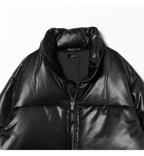 BEAMS「レザーライク ダウン ブルゾン」|ブルゾン・スタジャン|