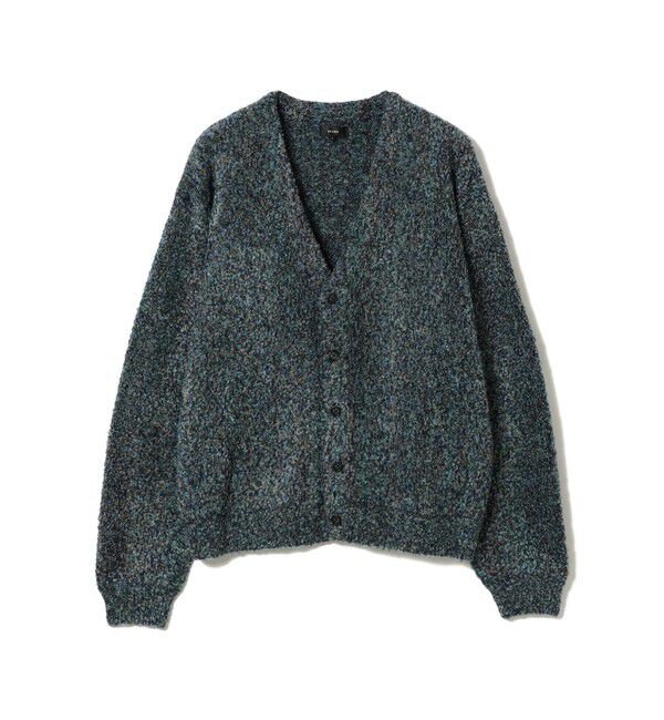 BEAMS「5ゲージ ブークレ カーディガン」|ニット・セーター|BLUE
