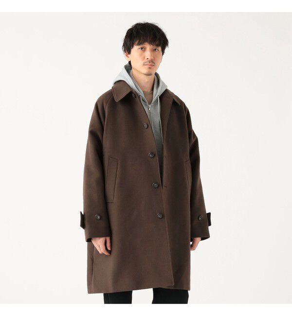 BEAMS「ワイドフィット フリース ステンカラーコート」|ダッフルコート|BROWN
