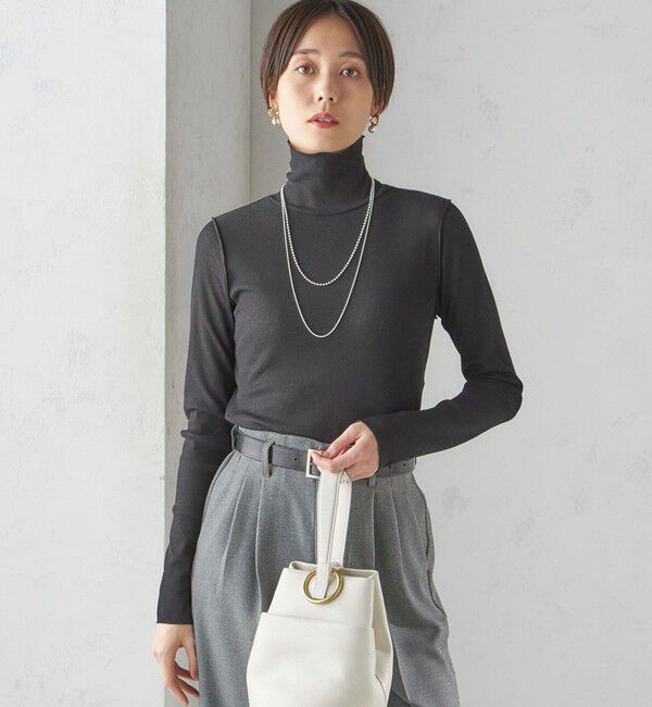 SHIPS for women「〈手洗い可能〉ドライタッチ リブ タートル」|Tシャツ・カットソー|