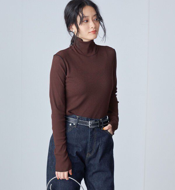 SHIPS for women「〈手洗い可能〉ドライタッチ リブ タートル」|Tシャツ・カットソー|