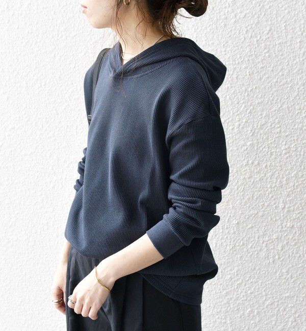 SHIPS any「SHIPS any:〈洗濯機可能〉ワッフル フーディ プルオーバー」|Tシャツ・カットソー|