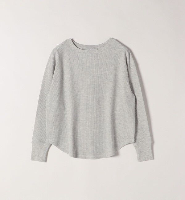 SHIPS any「SHIPS any:〈洗濯機可能〉ワッフル  レースアップ ラウンドヘム プルオーバー」|Tシャツ・カットソー|