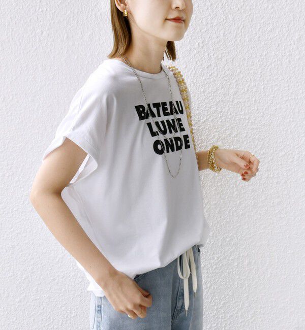 SHIPS for women「ローズペトール 半袖 プリント TEE」|Tシャツ・カットソー|