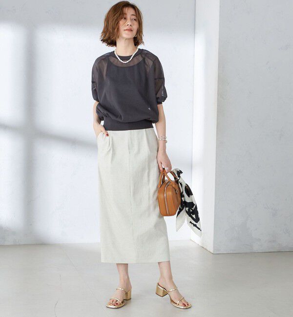 SHIPS for women「〈手洗い可能〉シアー ラメ 半袖 サマー ニット」|ニット・セーター|