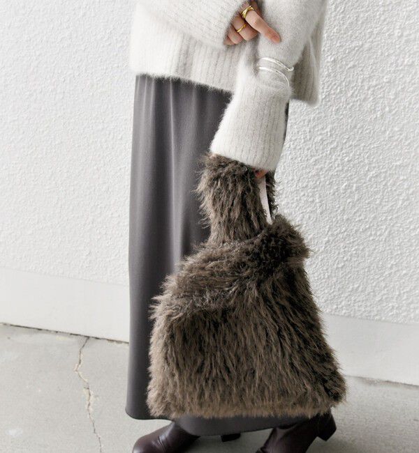 SHIPS for women「プードル ファー バッグ」|トートバッグ|ブラウン