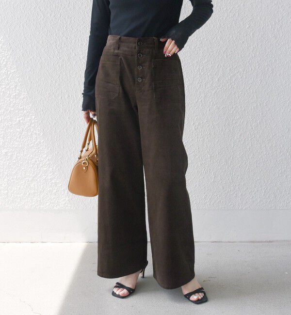 SHIPS any「SHIPS any:〈洗濯機可能〉コーデュロイ フロント ボタン セミワイド パンツ」|その他|