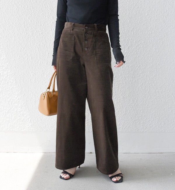 SHIPS any「SHIPS any:〈洗濯機可能〉コーデュロイ フロント ボタン セミワイド パンツ」|その他|