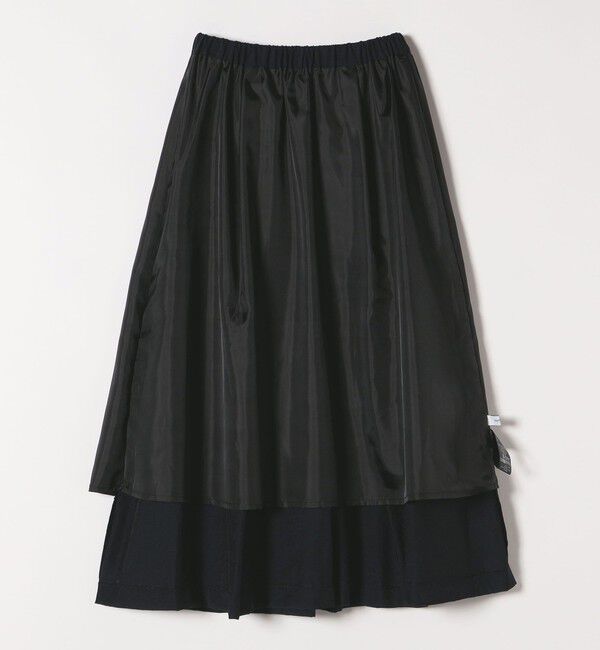 SHIPS any「SHIPS any:〈手洗い可能〉ヴィンテージサテン ランダムタック フレア スカート」|スカート|