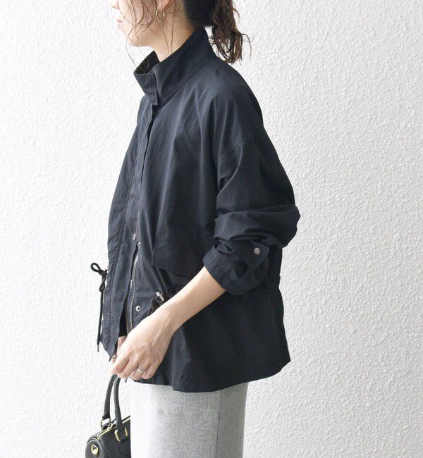 SHIPS any「SHIPS any:〈撥水・洗濯機可能〉スタンドカラー ドロスト ショート ブルゾン」|ブルゾン・スタジャン|