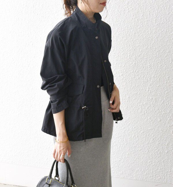 SHIPS any「SHIPS any:〈撥水・洗濯機可能〉スタンドカラー ドロスト ショート ブルゾン」|ブルゾン・スタジャン|