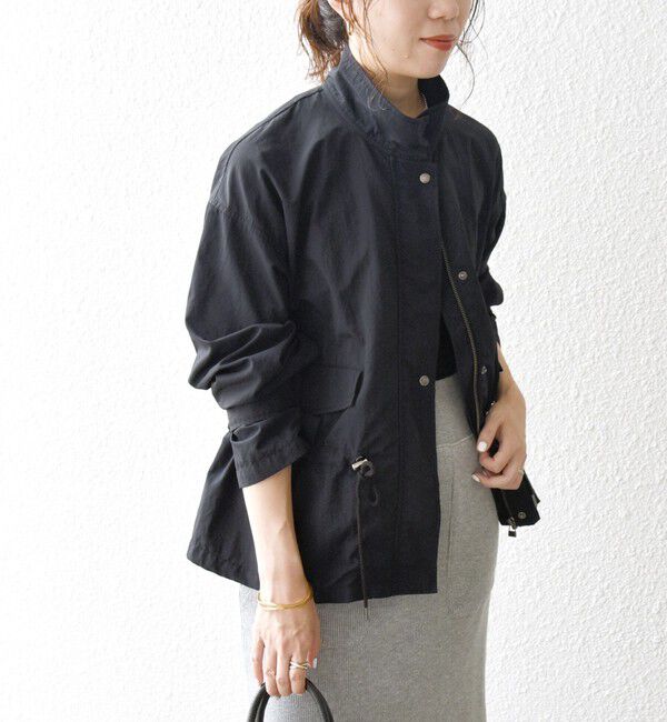 SHIPS any「SHIPS any:〈撥水・洗濯機可能〉スタンドカラー ドロスト ショート ブルゾン」|ブルゾン・スタジャン|