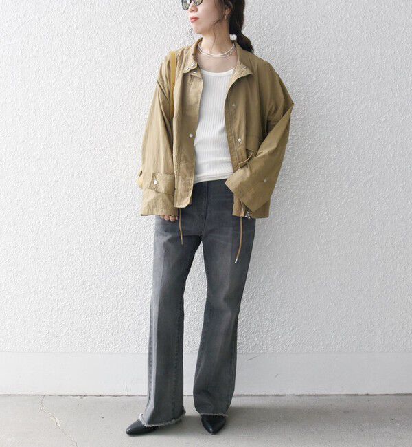 SHIPS any「SHIPS any:〈撥水・洗濯機可能〉スタンドカラー ドロスト ショート ブルゾン」|ブルゾン・スタジャン|