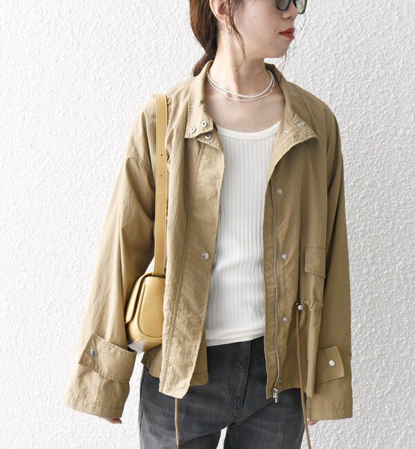 SHIPS any「SHIPS any:〈撥水・洗濯機可能〉スタンドカラー ドロスト ショート ブルゾン」|ブルゾン・スタジャン|