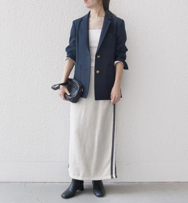 SHIPS any「SHIPS any:〈洗濯機可能〉USAコットン 裏起毛 サイドライン スカート」|スカート|