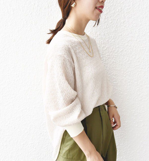 SHIPS for women「【WEB限定】〈手洗い可能〉ランダムブルーゼ ロングスリーブ プルオーバー」|プルオーバー|