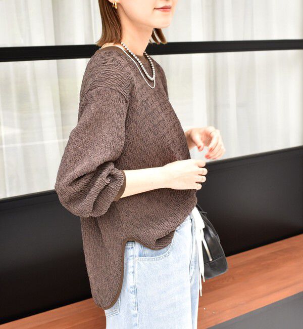 SHIPS for women「【WEB限定】〈手洗い可能〉ランダムブルーゼ ロングスリーブ プルオーバー」|プルオーバー|