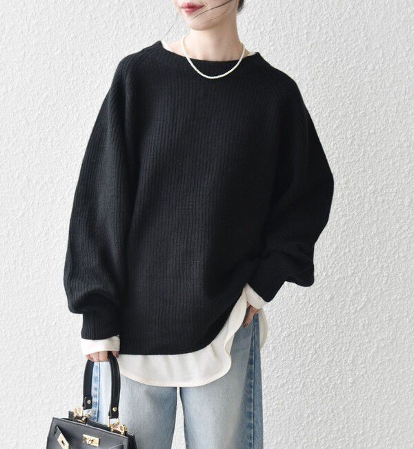 SHIPS any「SHIPS any:〈手洗い可能〉AQUA カシミヤ ミックス ハイネック ニット」|ニット・セーター|