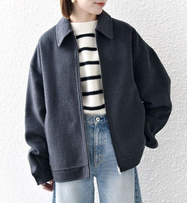 SHIPS any「SHIPS any: リバー メルトン オーバーサイズ ジップ ブルゾン◇」|ブルゾン・スタジャン|