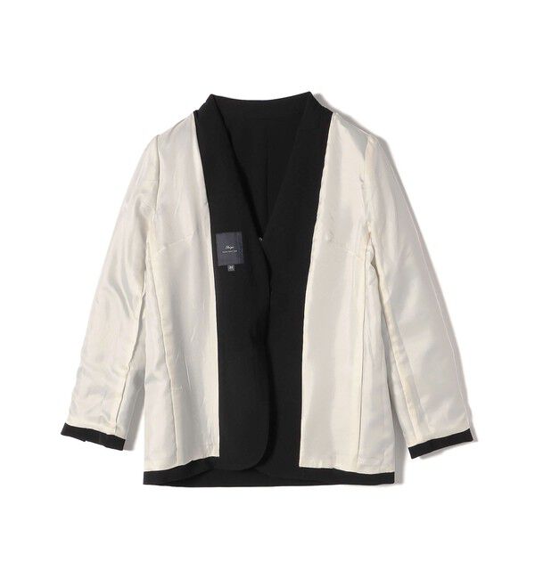 SHIPS for women「SHIPS Primary Navy Label: セミ フォーマル 梳毛 カラーレス ジャケット（セットアップ対応）」|ノーカラージャケット|