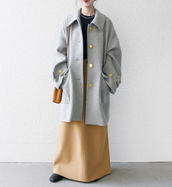 SHIPS any「SHIPS any: ノンミュールジングウール ステンカラー ミディ コート」|ステンカラーコート|