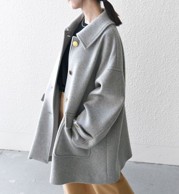 SHIPS any「SHIPS any: ノンミュールジングウール ステンカラー ミディ コート」|ステンカラーコート|