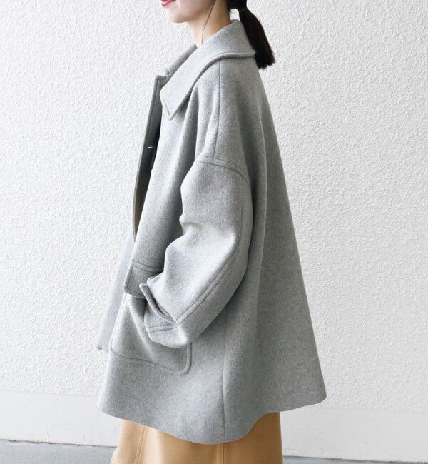 SHIPS any「SHIPS any: ノンミュールジングウール ステンカラー ミディ コート」|ステンカラーコート|