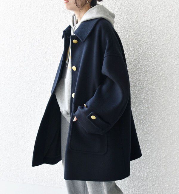 SHIPS any「SHIPS any: ノンミュールジングウール ステンカラー ミディ コート」|ステンカラーコート|