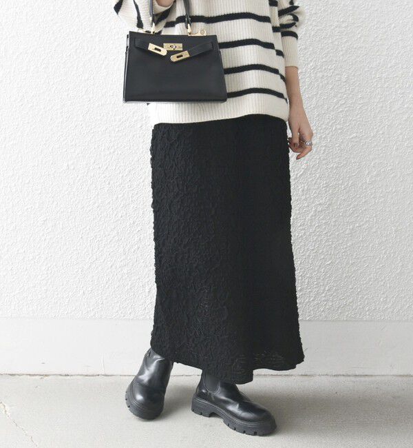 SHIPS any「SHIPS any:〈手洗い可能〉ジャカード バンピー Iライン ロング スカート」|スカート|