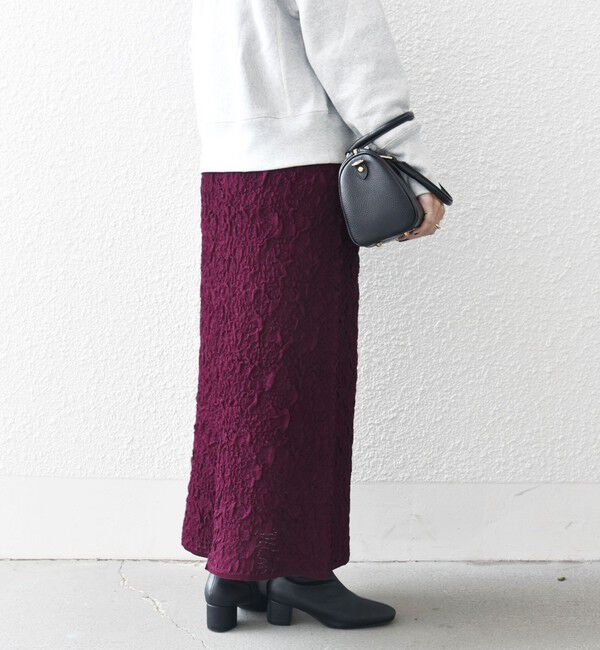 SHIPS any「SHIPS any:〈手洗い可能〉ジャカード バンピー Iライン ロング スカート」|スカート|