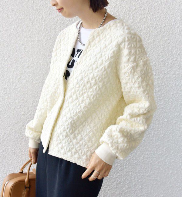 SHIPS for women「【WEB限定】〈手洗い可能〉キルティング ジャカード カーディガン」|カーディガン|