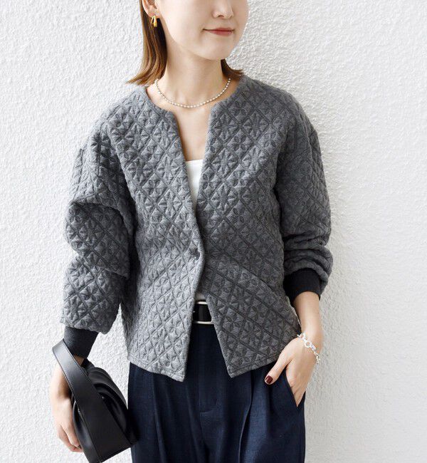 SHIPS for women「【WEB限定】〈手洗い可能〉キルティング ジャカード カーディガン」|カーディガン|