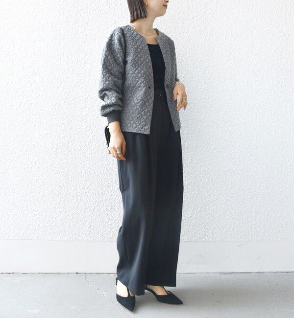 SHIPS for women「【WEB限定】〈手洗い可能〉キルティング ジャカード カーディガン」|カーディガン|